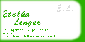 etelka lenger business card